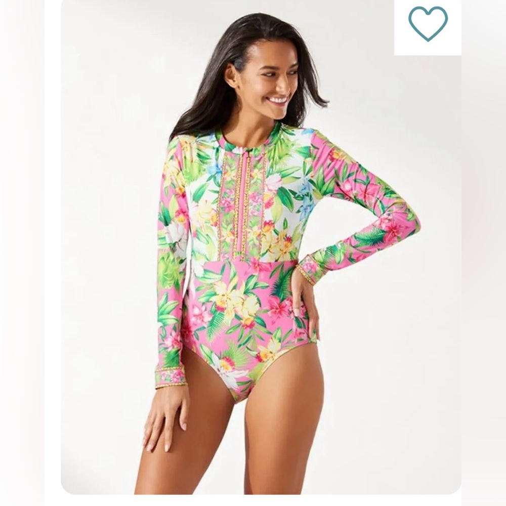 Tommy Bahama ORCHID GARDEN Half Zip long sleeve NWT